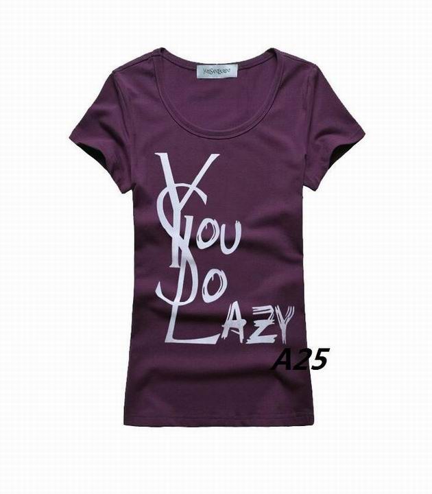 YSL short round collar T woman S-XL-237